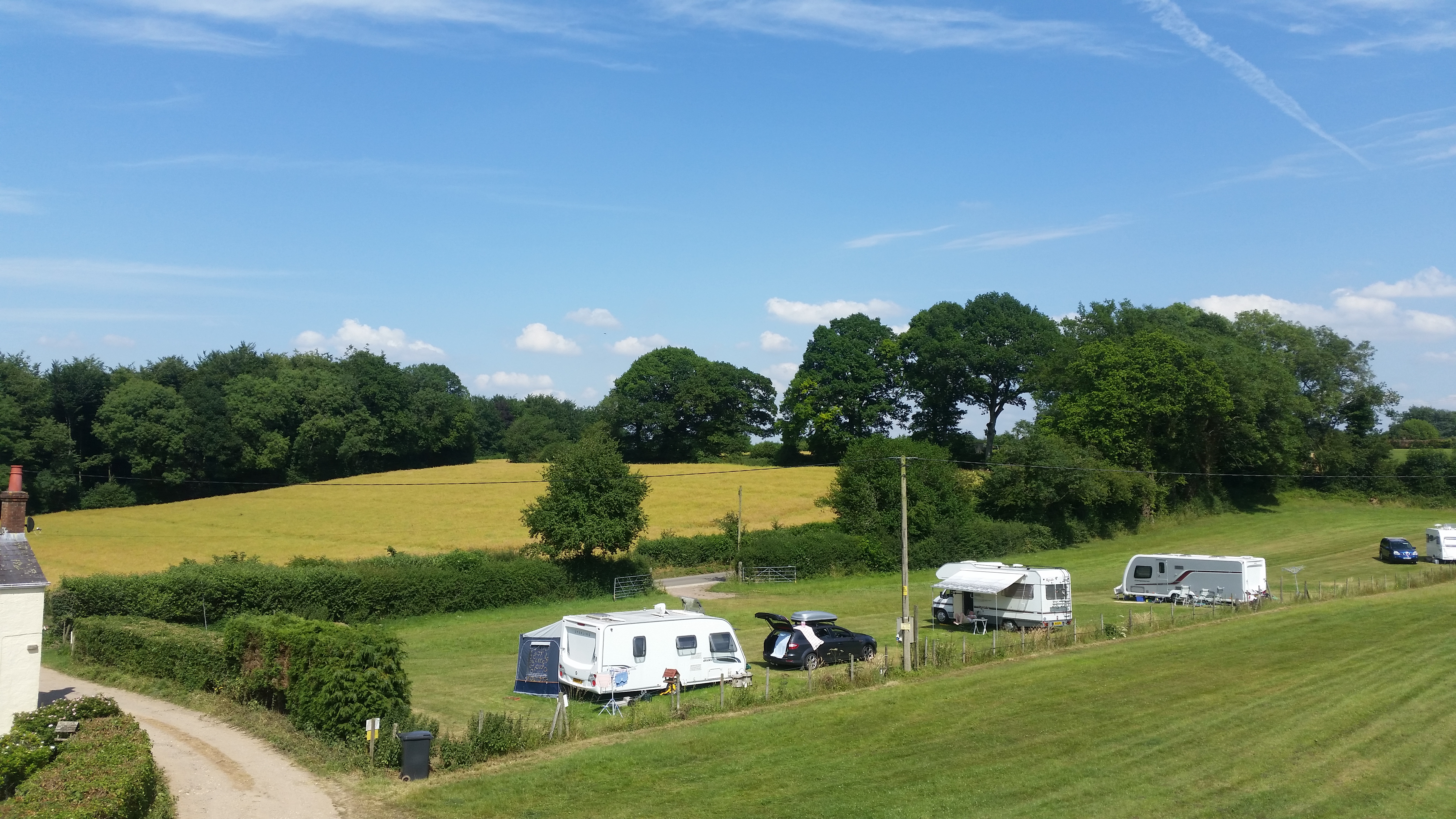 wiltshire caravan site in the sunshine